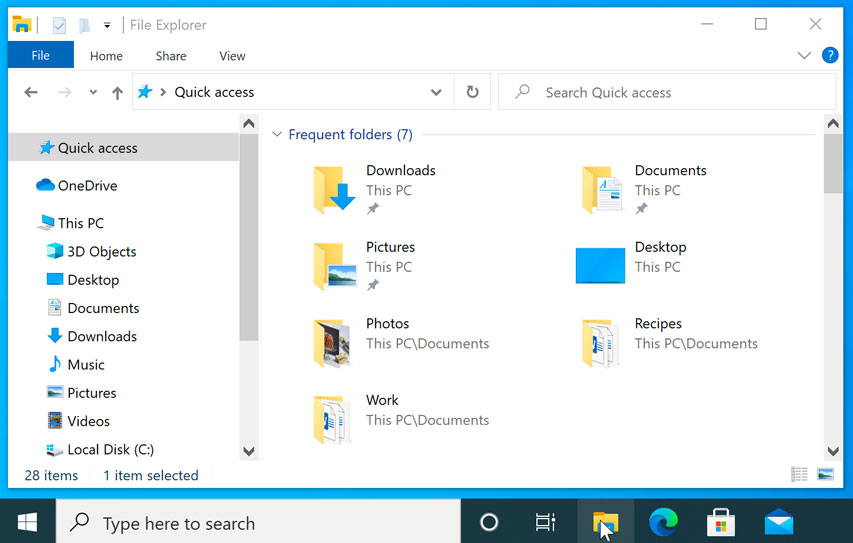 opening the File Explorer opening the File Explorer