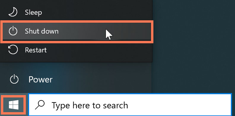 shutting down a Windows 10 computer shutting down a Windows 10 computer