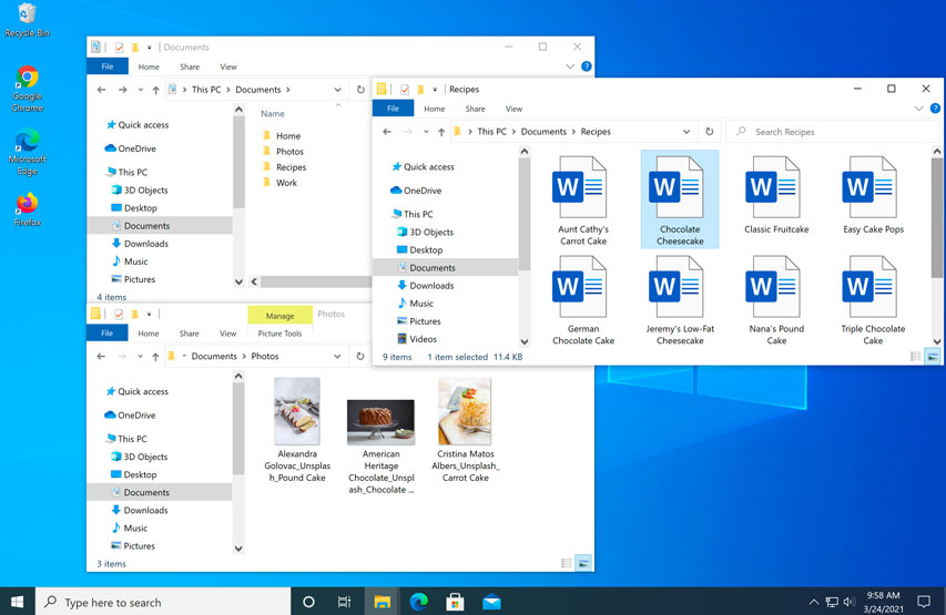 screenshot of the Windows 10 desktop with two windows open screenshot of the Windows 10 desktop with two windows open