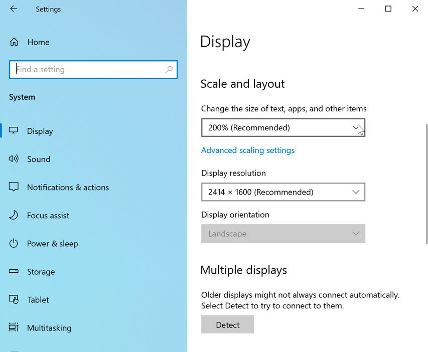 adjusting the item size adjusting the item size