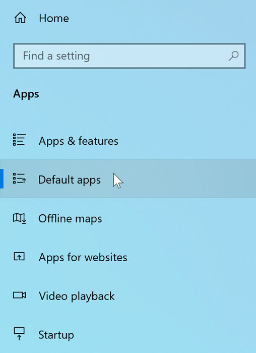 Default apps Default apps