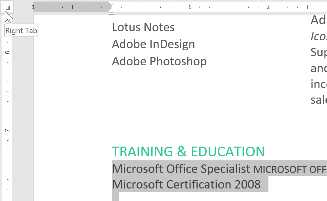 clicking the tab selector clicking the tab selector