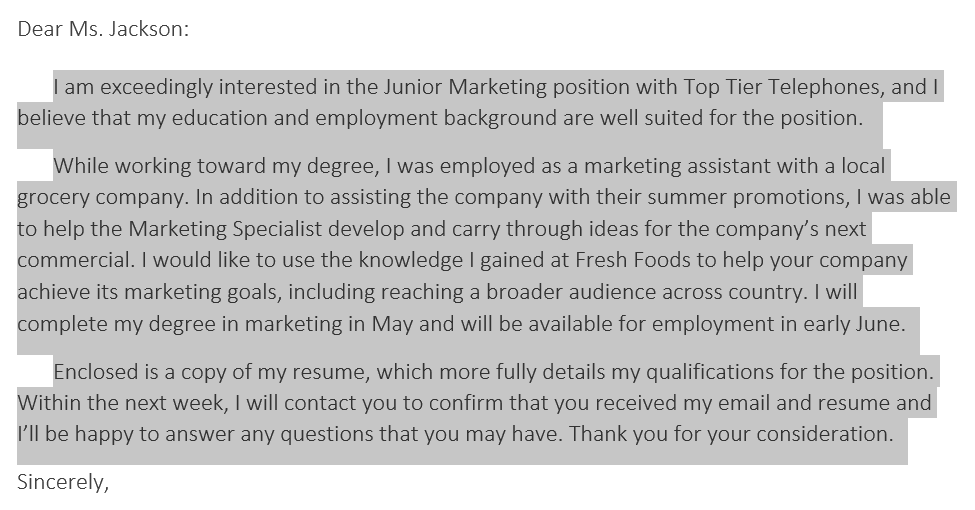 selecting paragraphs in a letter selecting paragraphs in a letter