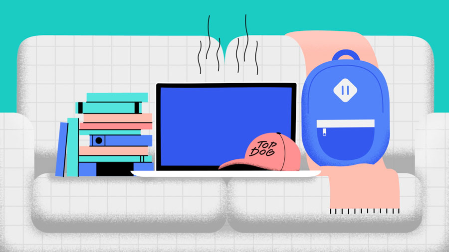 laptop with clutter around it laptop with clutter around it