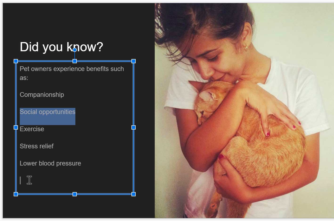 selecting text to drag to a new location