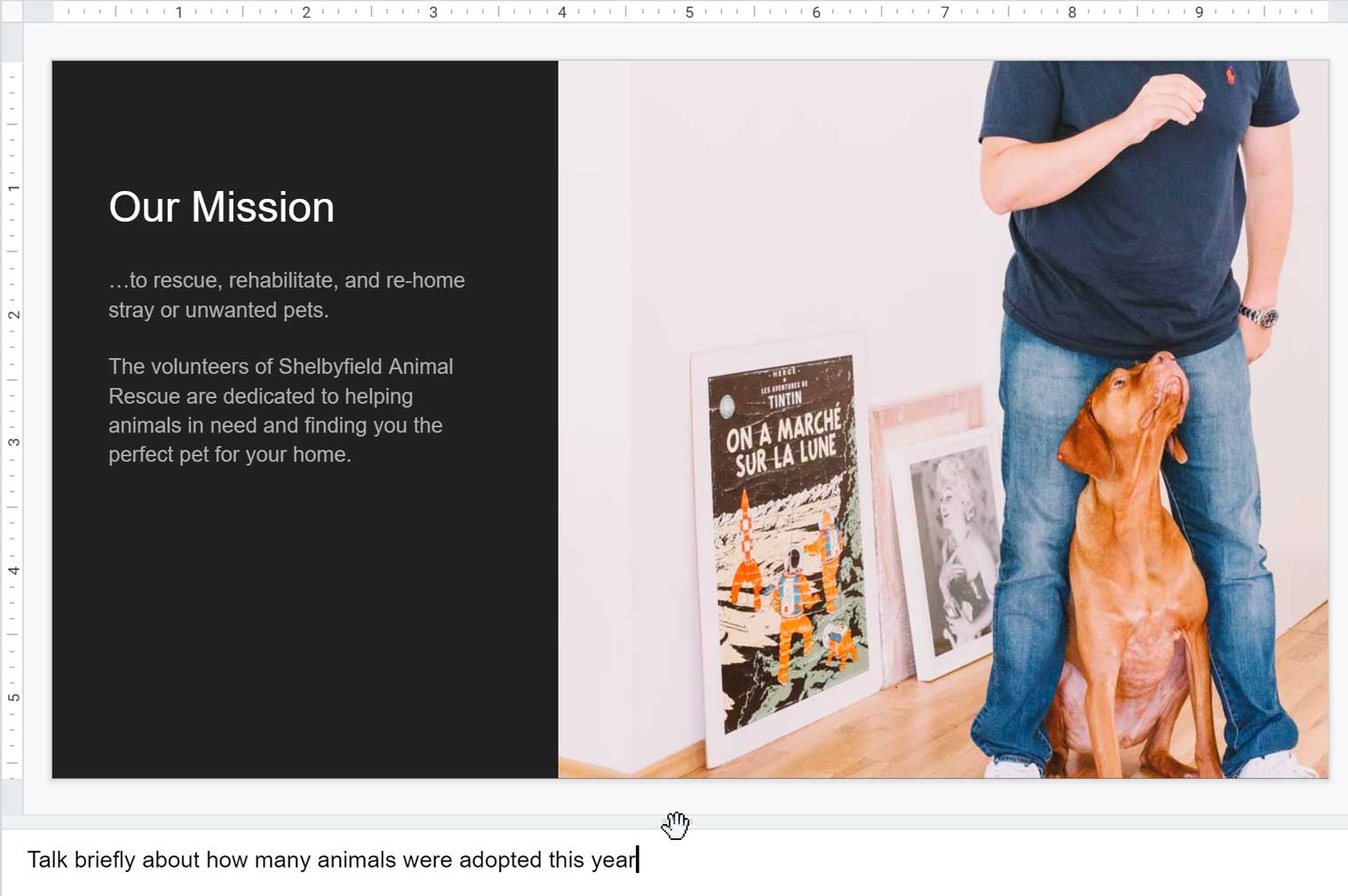 resizing the speaker notes pane