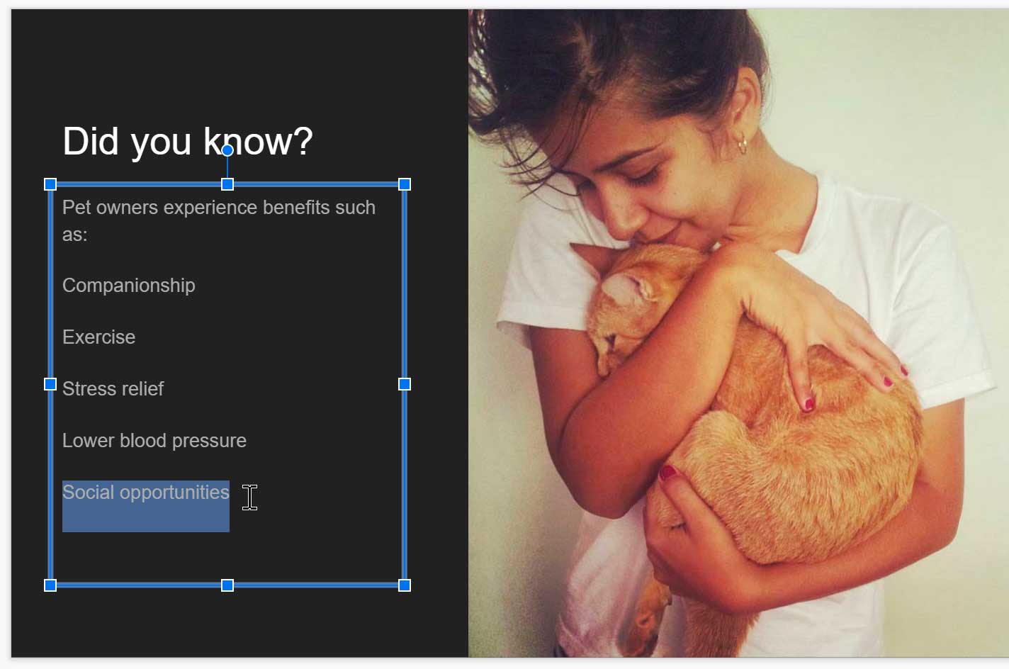 dragging and dropping the selected text