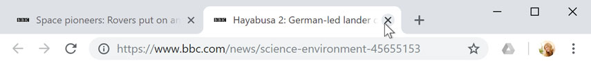 Closing a tab Closing a tab