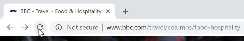The refresh button The refresh button