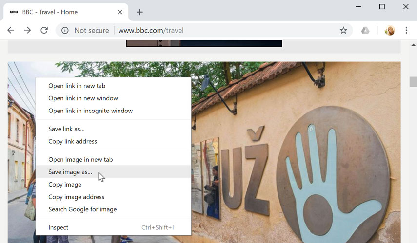 Saving an image Saving an image