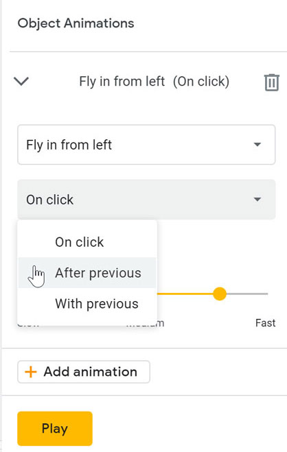 selecting when you want the animation to happen selecting when you want the animation to happen