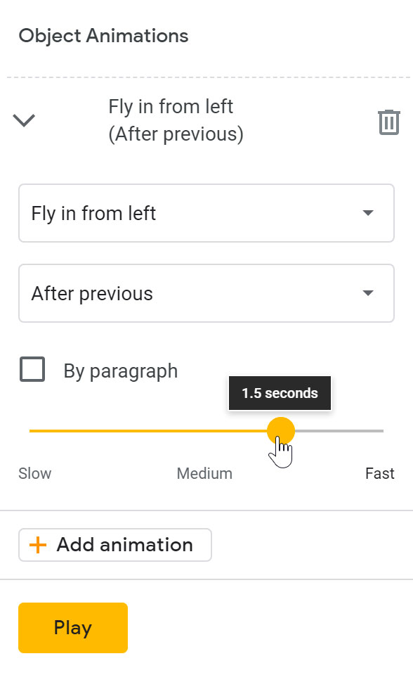 adjusting the speed using the slider adjusting the speed using the slider