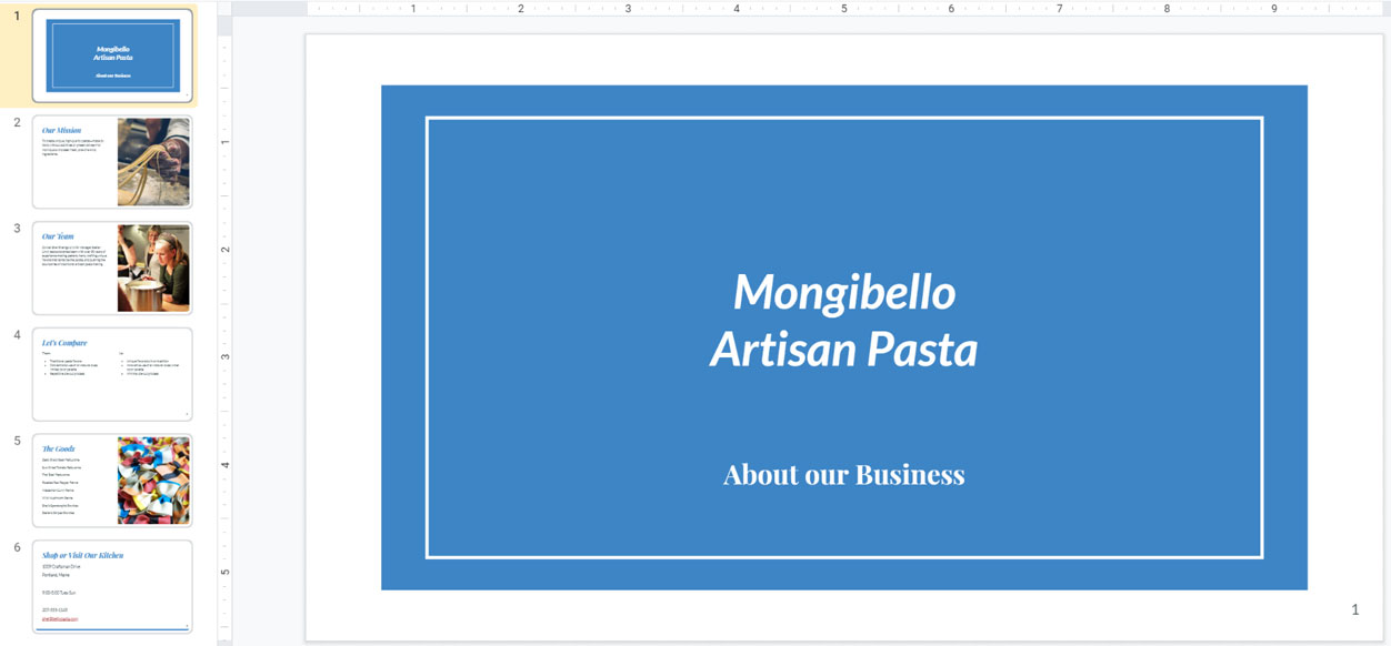 viewing the changes applied to all slides