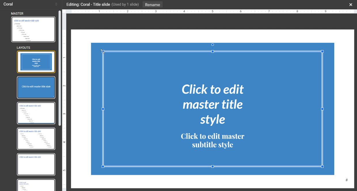 modifying a slide layout