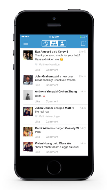 Venmo interface Venmo interface
