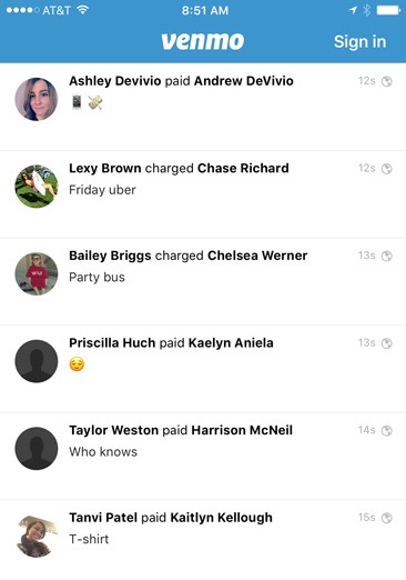 Venmo sign in screen Venmo sign in screen