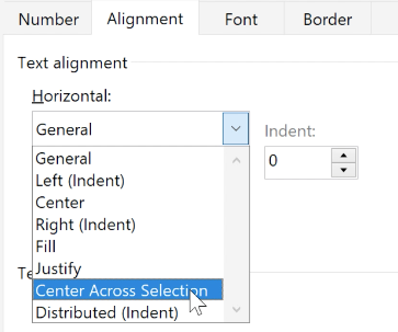 Screenshot of alignment options Screenshot of alignment options
