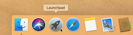 screenshot of the Launchpad icon in the Dock screenshot of the Launchpad icon in the Dock
