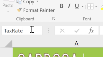 Screenshot of cell range name Screenshot of cell range name