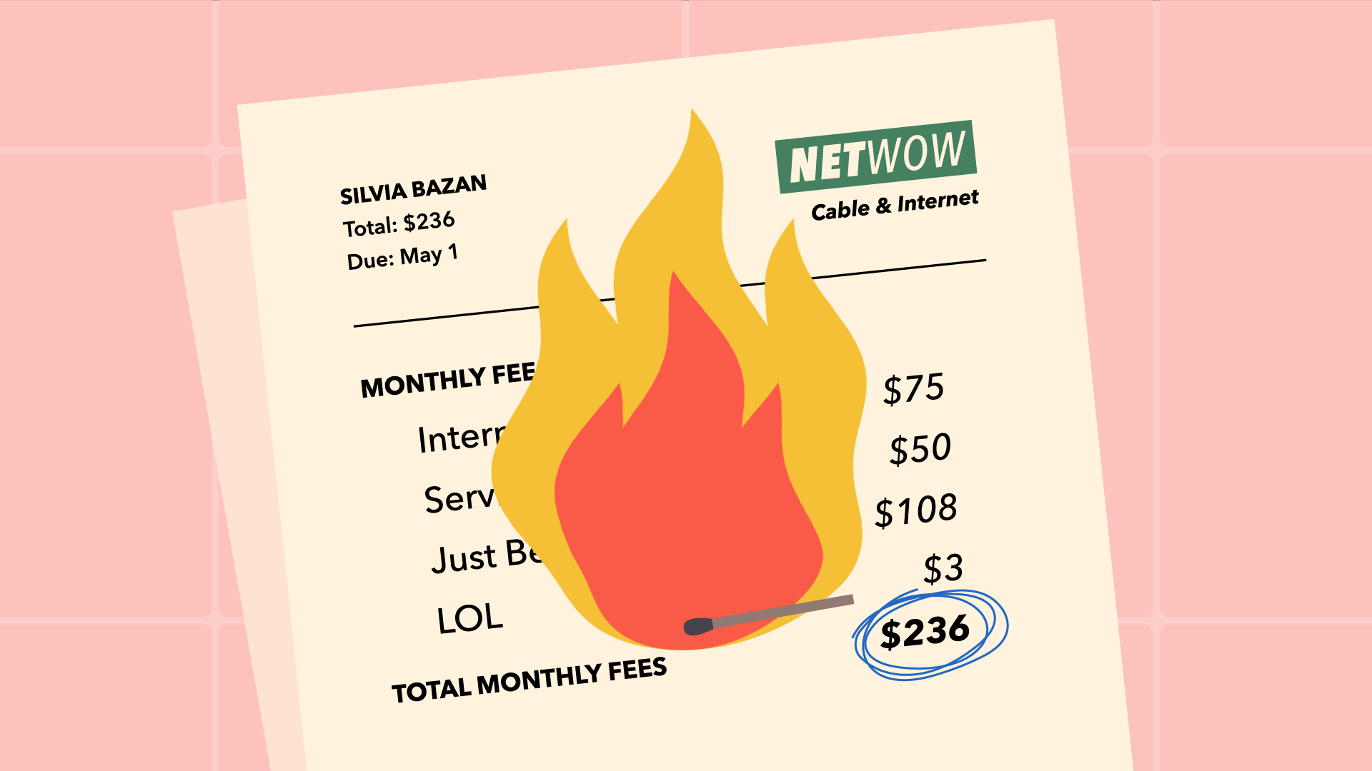 internet bill being set on fire internet bill being set on fire