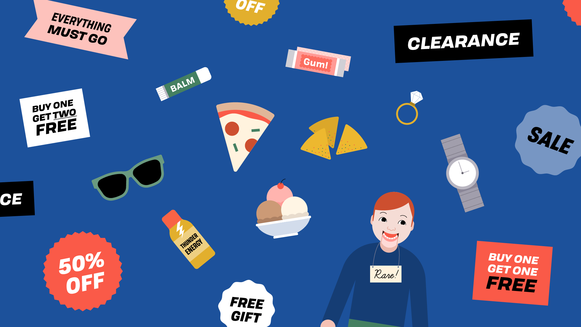 impulse buys, including junk food, trinkets, and more expensive items impulse buys, including junk food, trinkets, and more expensive items