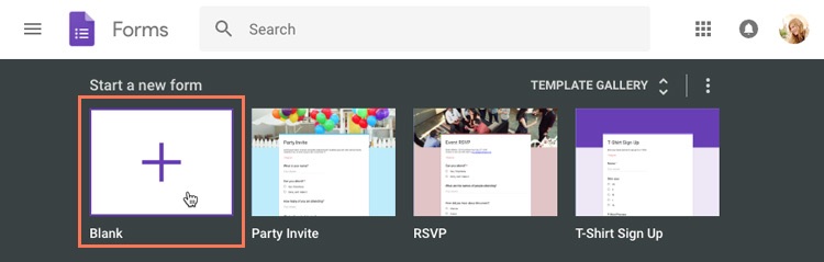 clicking the blank form button clicking the blank form button