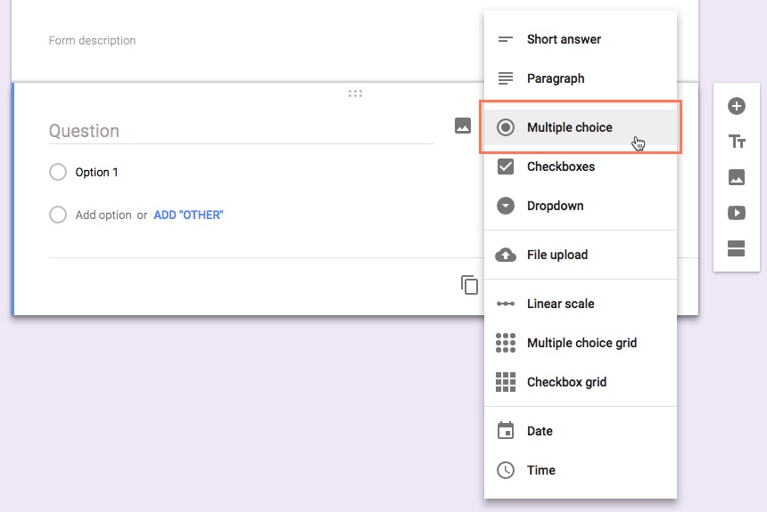 selecting multiple choice question type selecting multiple choice question type