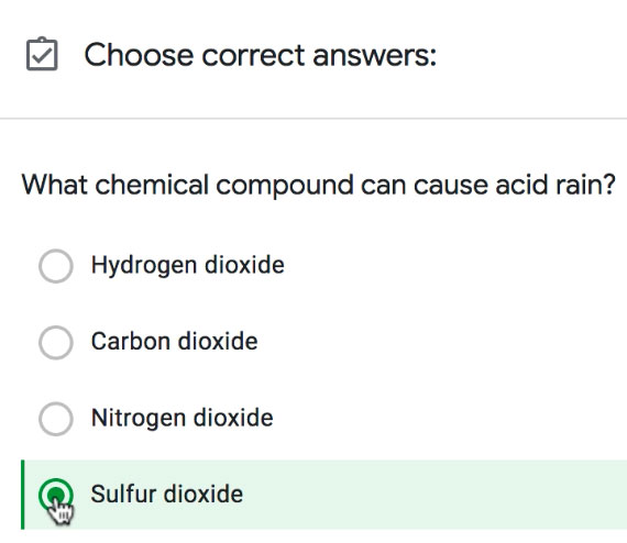 selecting the correct answer for a multiple-choice question selecting the correct answer for a multiple-choice question