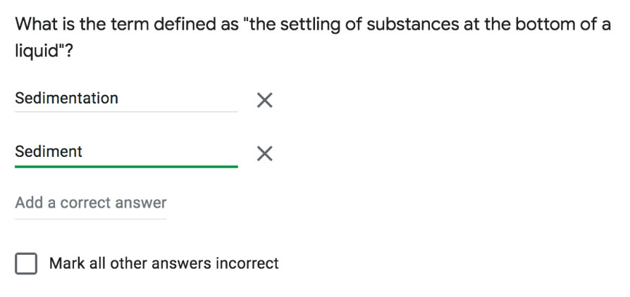 adding correct answers to a short answer question adding correct answers to a short answer question