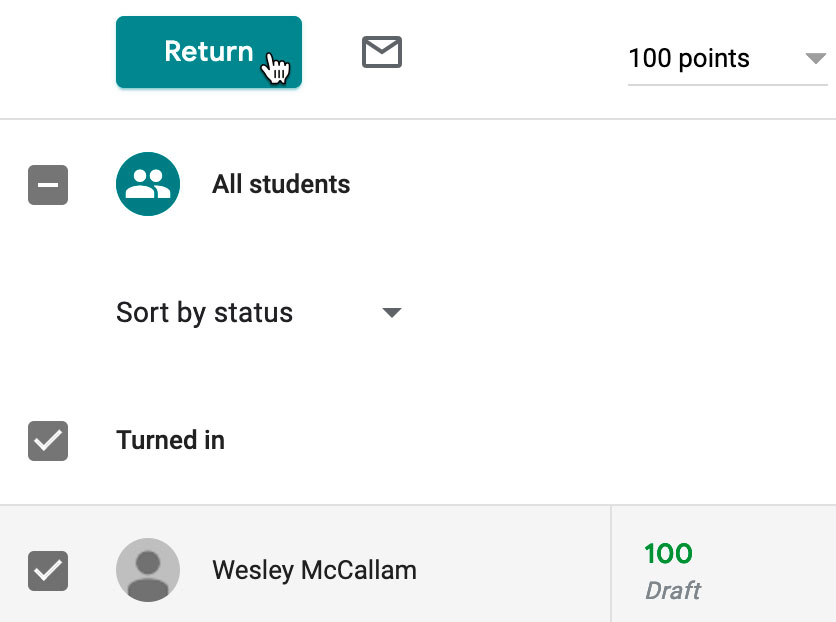 clicking the Return button clicking the Return button