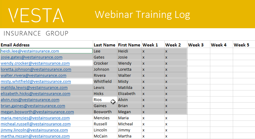 screenshot of precision selection being using in Excel 2019 screenshot of precision selection being using in Excel 2019