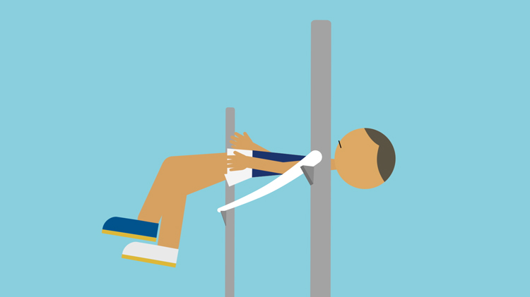 illustration of a man in the middle of a high jump illustration of a man in the middle of a high jump