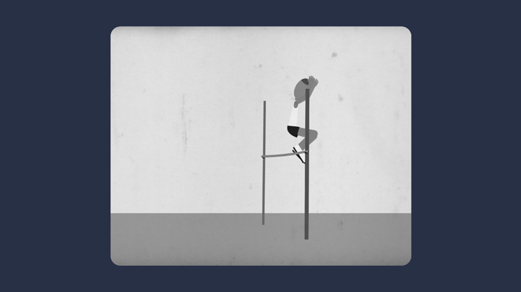illustration of an old black-and-white still of someone performing a high jump illustration of an old black-and-white still of someone performing a high jump