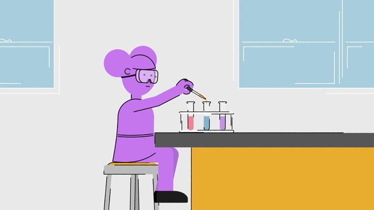illustration of a student working on a science lab activity illustration of a student working on a science lab activity