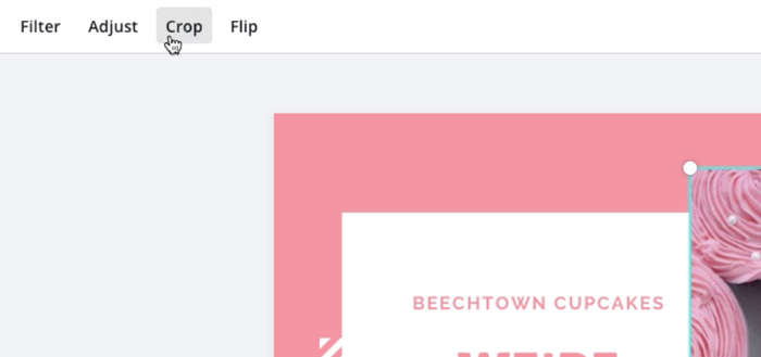 screenshot of "Crop" on menu bar screenshot of "Crop" on menu bar