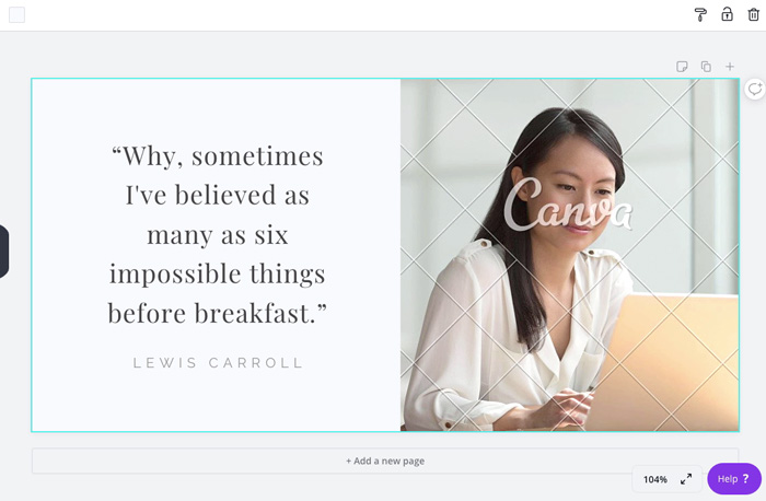 screenshot of Canva quote post template on canvas screenshot of Canva quote post template on canvas