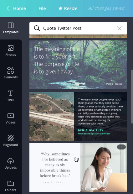 screenshot of selected template screenshot of selected template