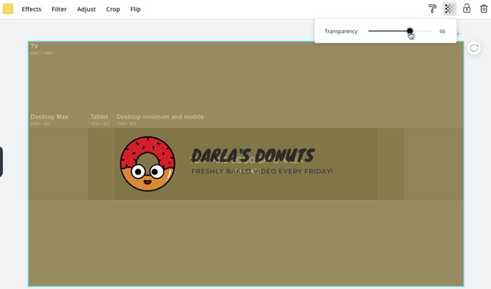 screenshot of changing transparency screenshot of changing transparency