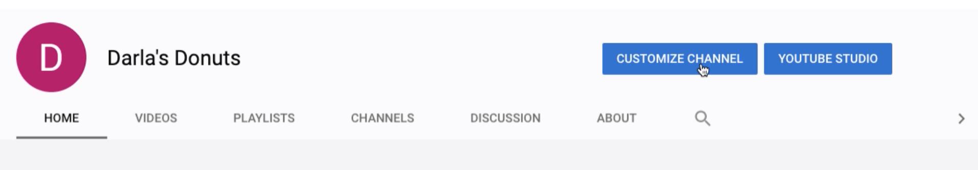 screenshot of YouTube menu bar screenshot of YouTube menu bar
