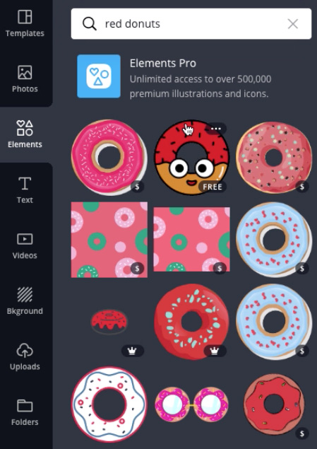 screenshot of "red donuts" images search results screenshot of "red donuts" images search results