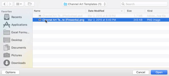screenshot of YouTube template file in file manager screenshot of YouTube template file in file manager