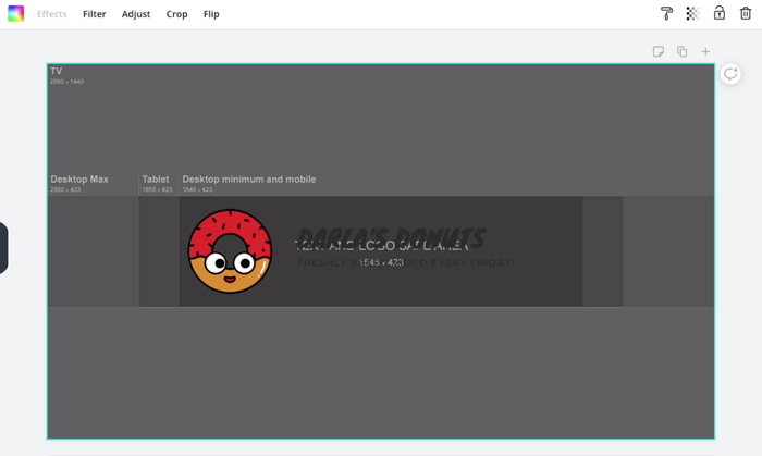 screenshot of YouTube template in Canva screenshot of YouTube template in Canva