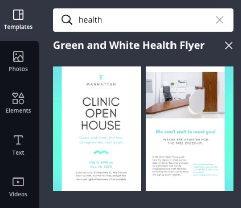 screenshot of double-sided flyer screenshot of double-sided flyer