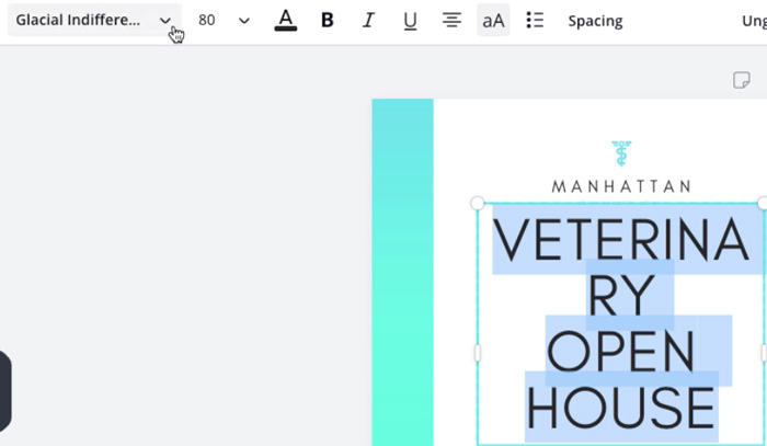 screenshot of highlighted title and font menu screenshot of highlighted title and font menu