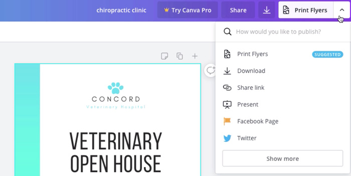 screenshot of "Print Flyers" in menu bar screenshot of "Print Flyers" in menu bar