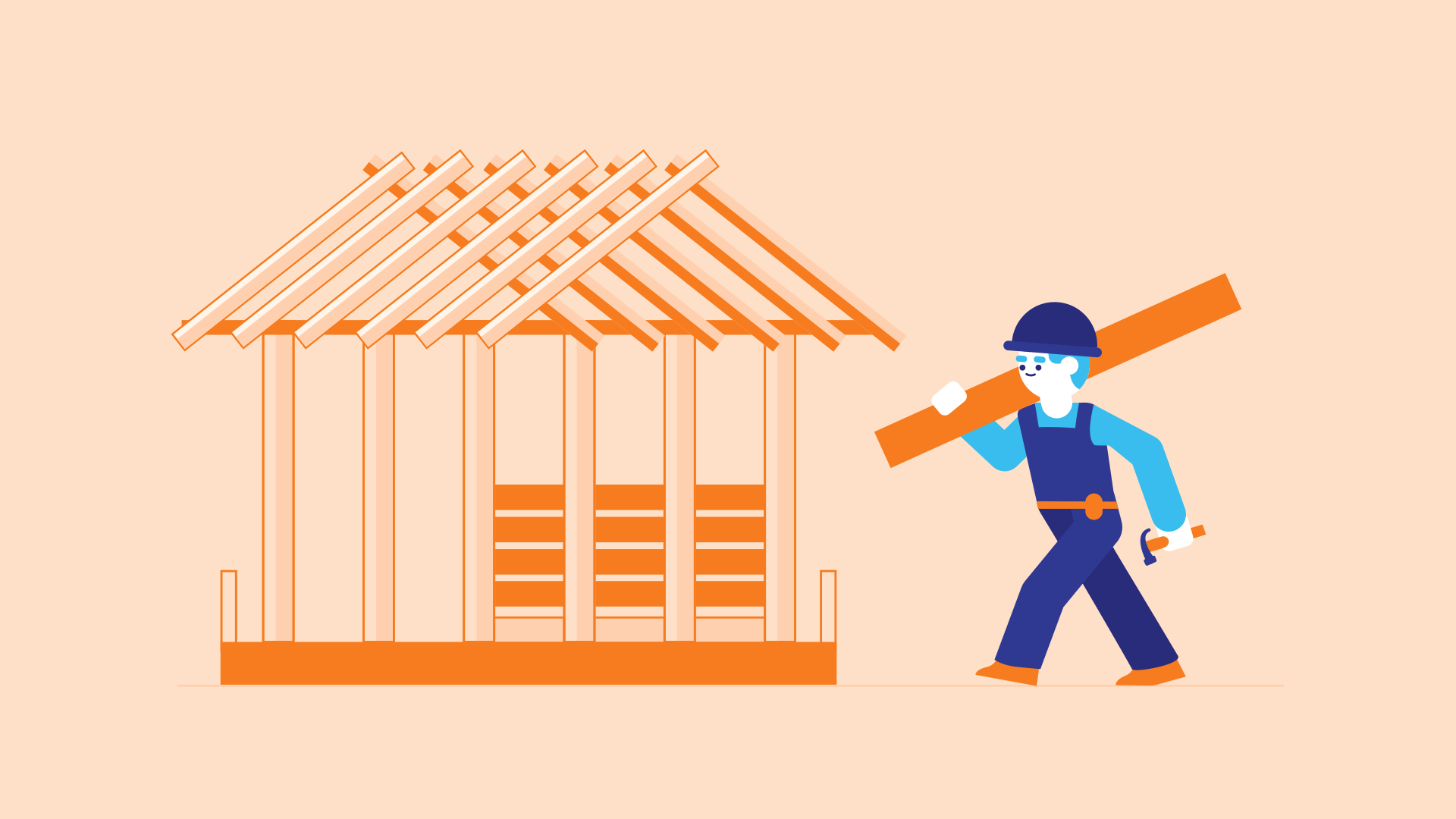 The frame of a house The frame of a house