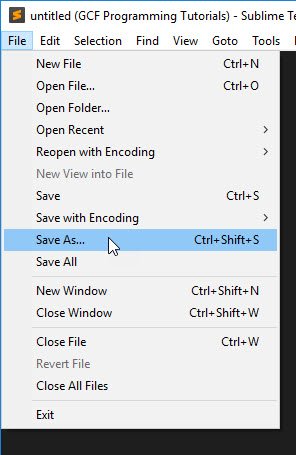 Save As in Sublime Text Save As in Sublime Text
