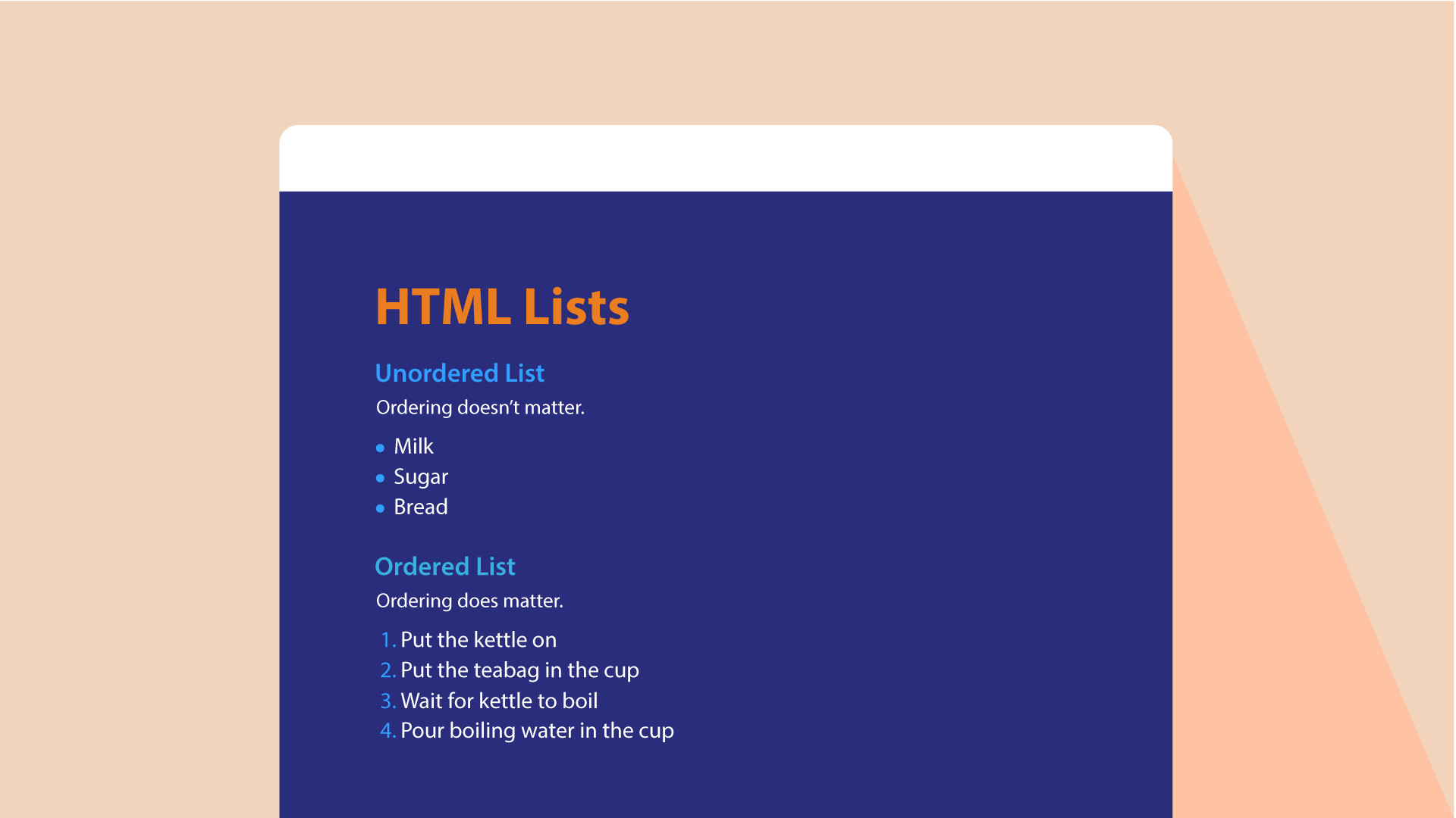 HTML lists HTML lists