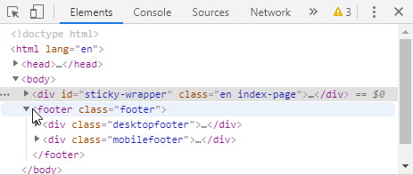 HTML elements expanded HTML elements expanded