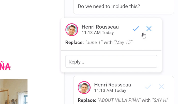 accept or reject a change accept or reject a change